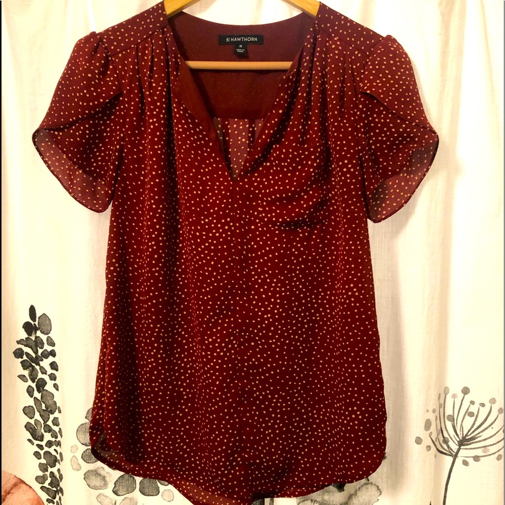 ❤️ polka dot red top sz XS
